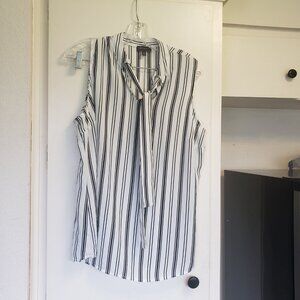 The Limited Black stripes on white sleeveless top Size L